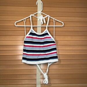 NWT Zara Halter Tie Knit Top Striped Women’s Size Medium